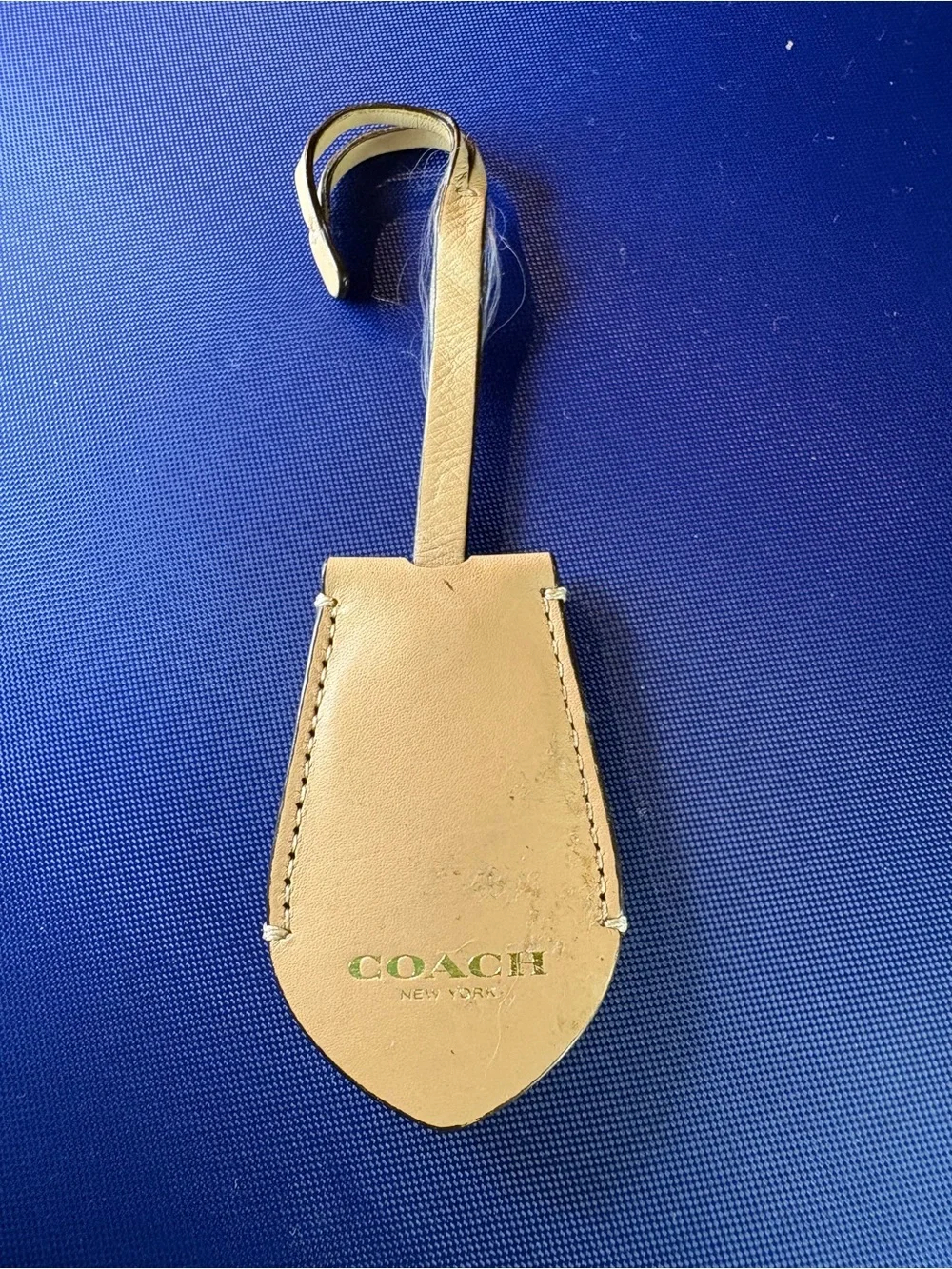 Coach Beige and Brown Leather Tag & Keychain Set